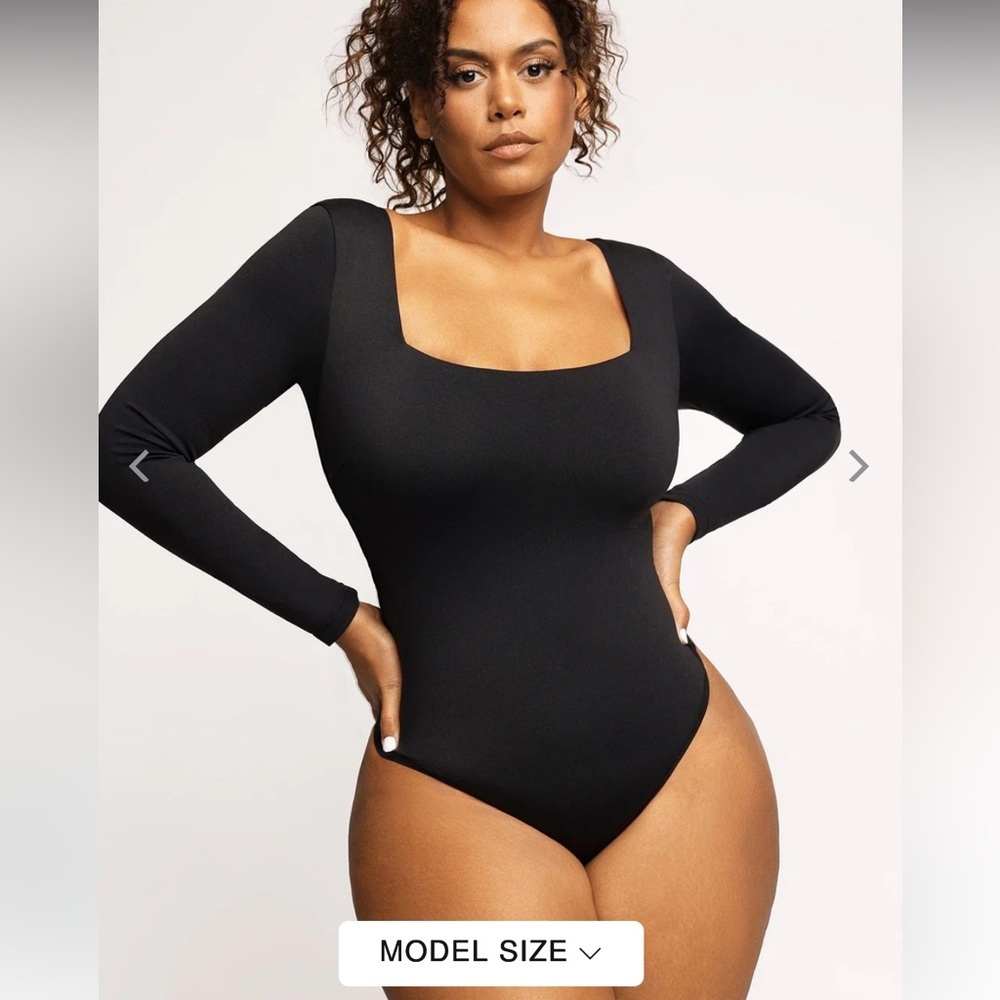 NWT popilush shapewear long sleeve square neck thong bodysuit 3XL - Picture 1 of 8